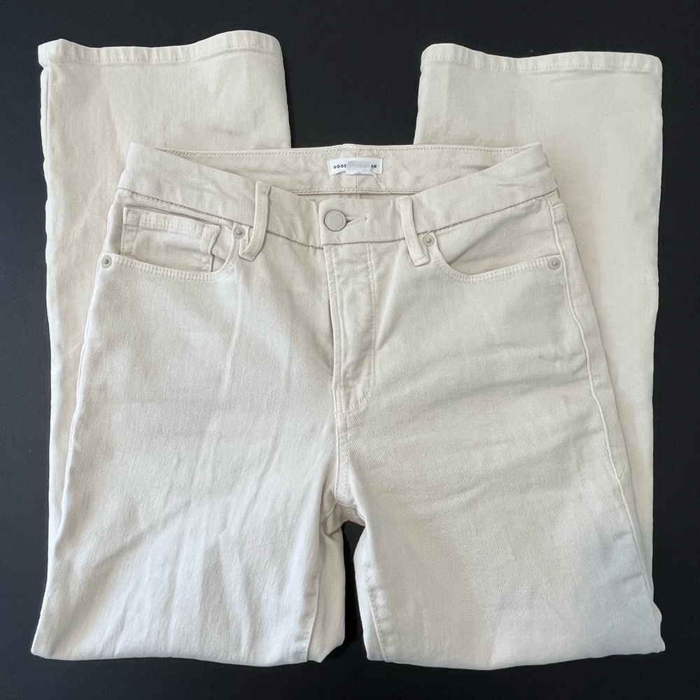 Good American Women's Cream Ankle Jeans